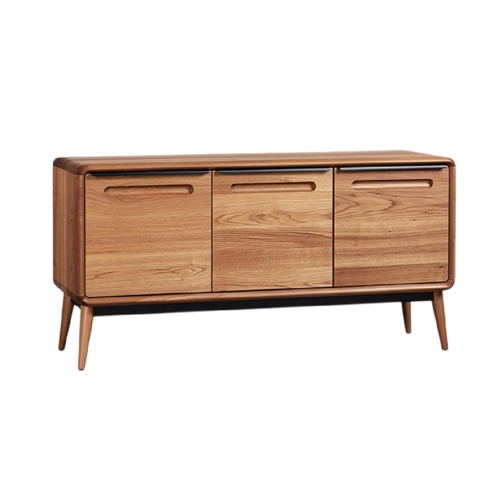**Moderne houten dressoir met drie lades en丸型poten**